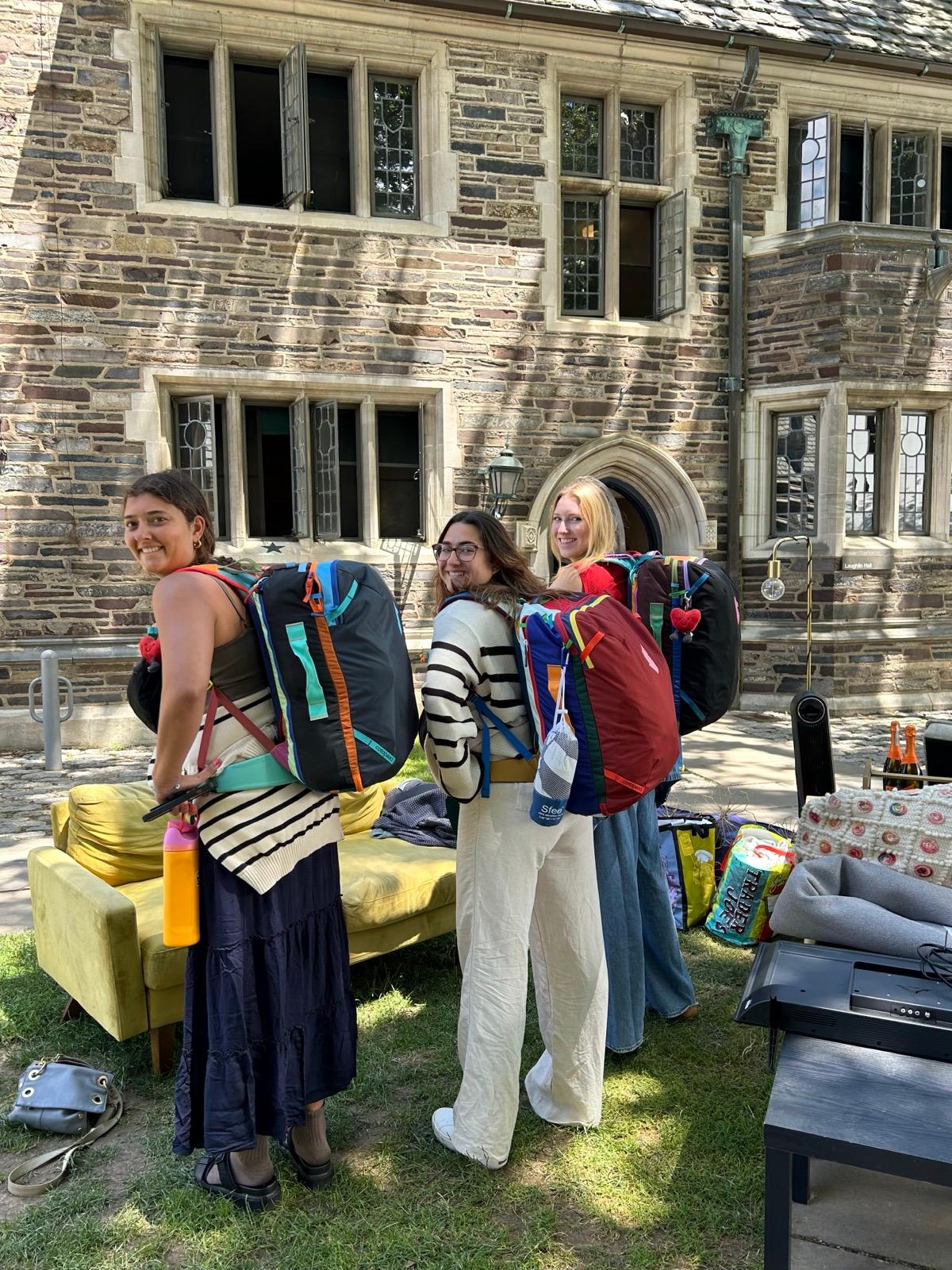 Travellers with carry-on backpacks ready for an adventure
